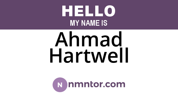 Ahmad Hartwell