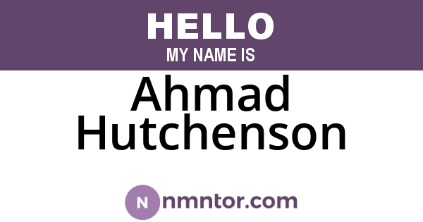 Ahmad Hutchenson