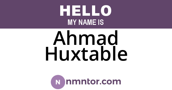 Ahmad Huxtable