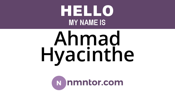 Ahmad Hyacinthe