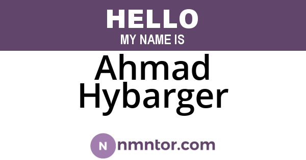Ahmad Hybarger