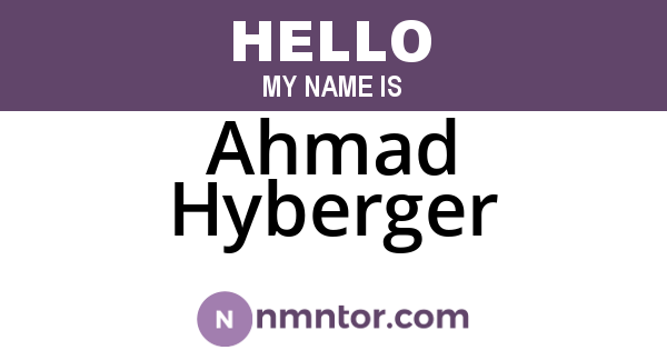 Ahmad Hyberger