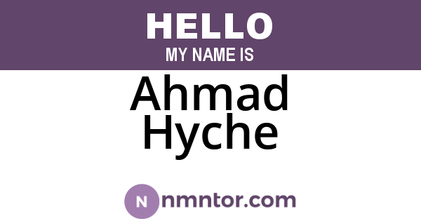 Ahmad Hyche