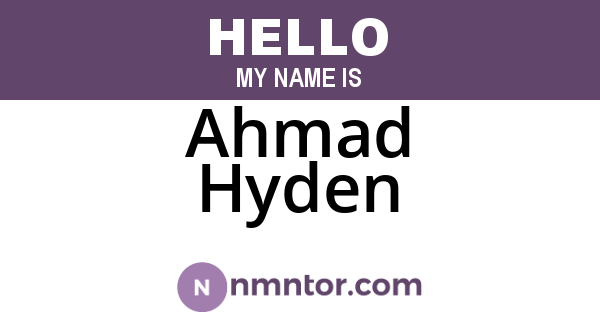 Ahmad Hyden