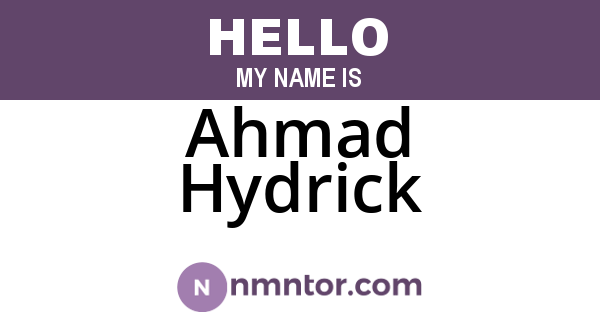 Ahmad Hydrick