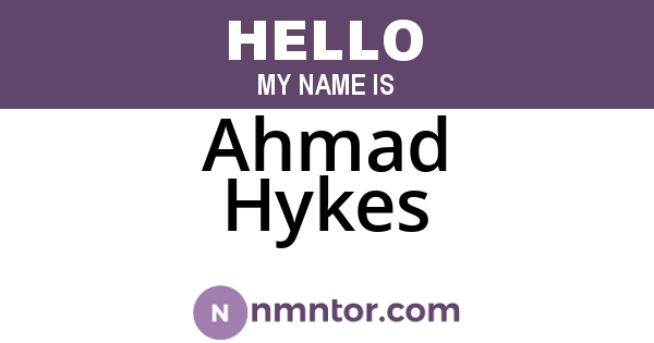 Ahmad Hykes