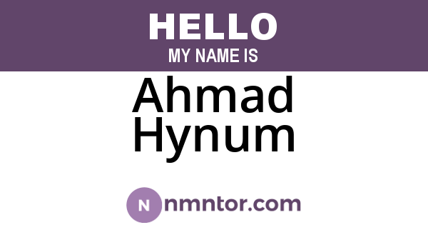 Ahmad Hynum
