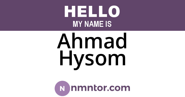Ahmad Hysom