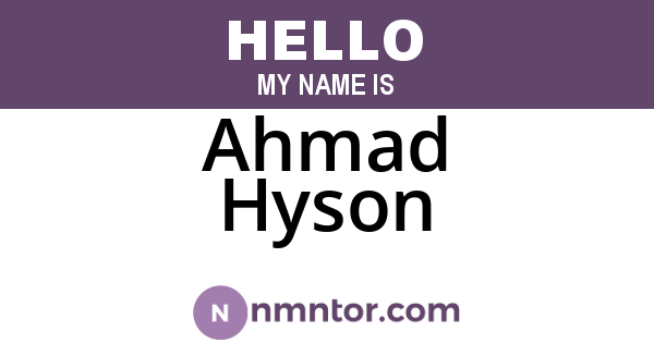 Ahmad Hyson
