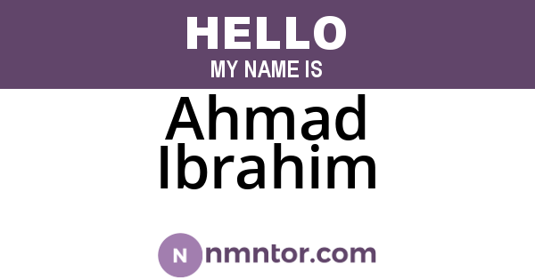Ahmad Ibrahim