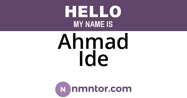 Ahmad Ide