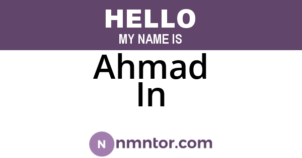 Ahmad In