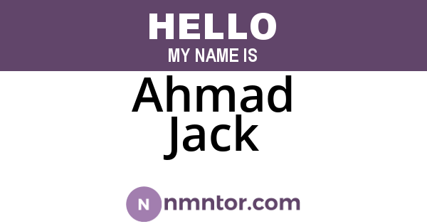 Ahmad Jack