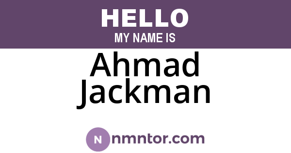Ahmad Jackman