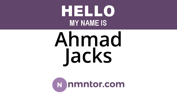 Ahmad Jacks
