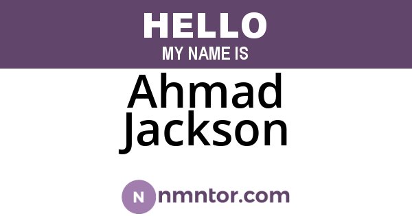 Ahmad Jackson