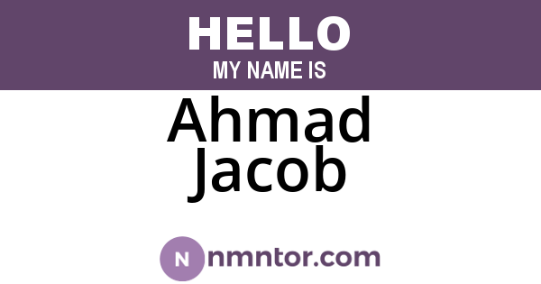 Ahmad Jacob