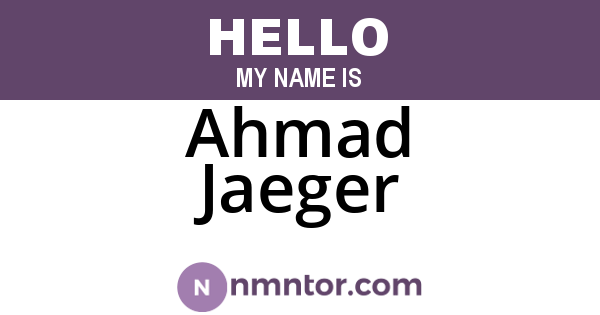 Ahmad Jaeger