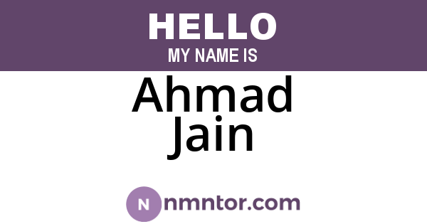 Ahmad Jain