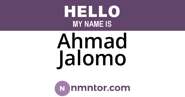 Ahmad Jalomo
