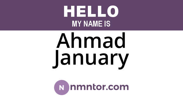 Ahmad January