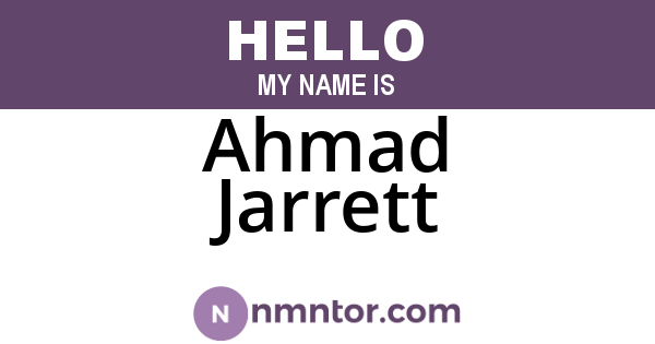 Ahmad Jarrett