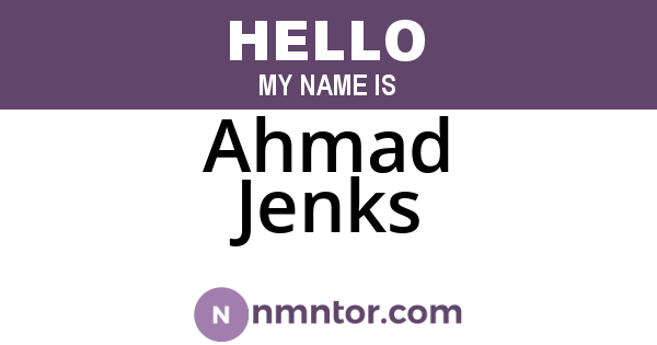 Ahmad Jenks