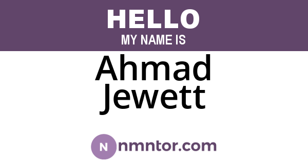 Ahmad Jewett