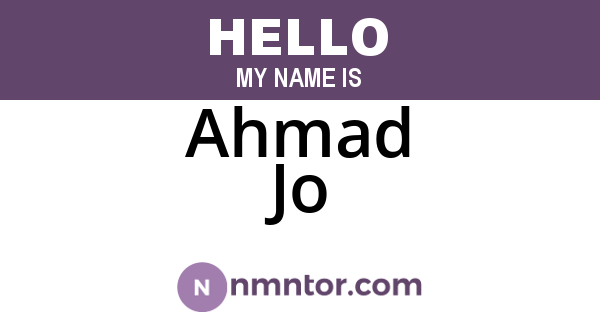 Ahmad Jo