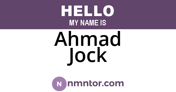 Ahmad Jock