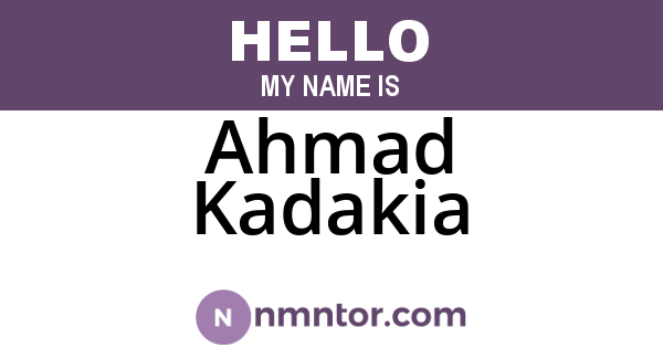 Ahmad Kadakia