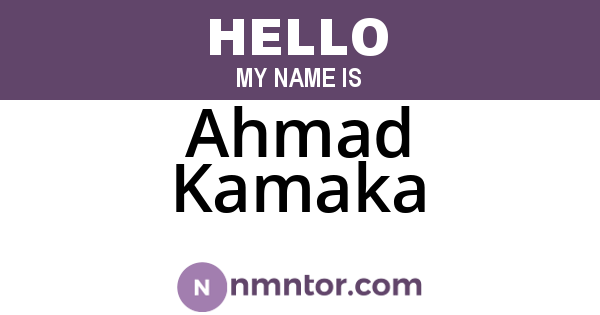 Ahmad Kamaka