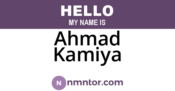 Ahmad Kamiya