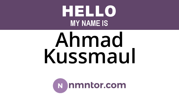 Ahmad Kussmaul