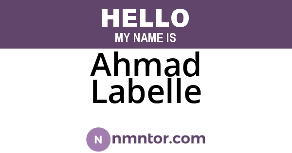 Ahmad Labelle