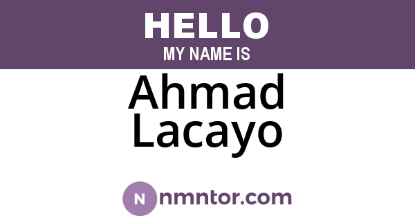 Ahmad Lacayo