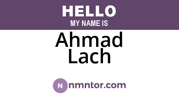 Ahmad Lach