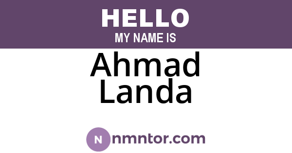 Ahmad Landa