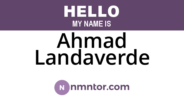 Ahmad Landaverde