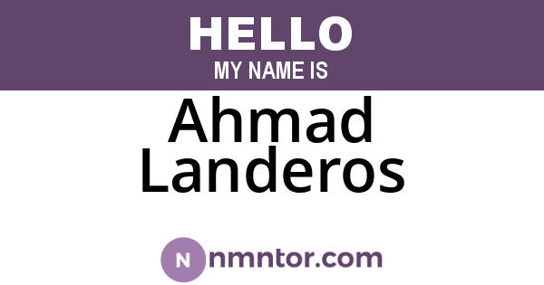 Ahmad Landeros