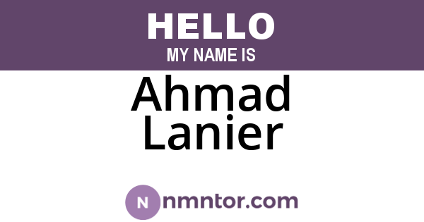 Ahmad Lanier