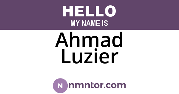 Ahmad Luzier