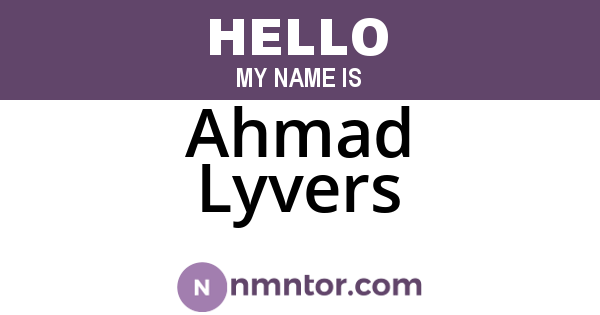 Ahmad Lyvers