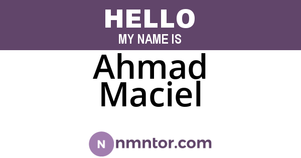 Ahmad Maciel