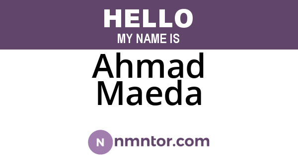 Ahmad Maeda
