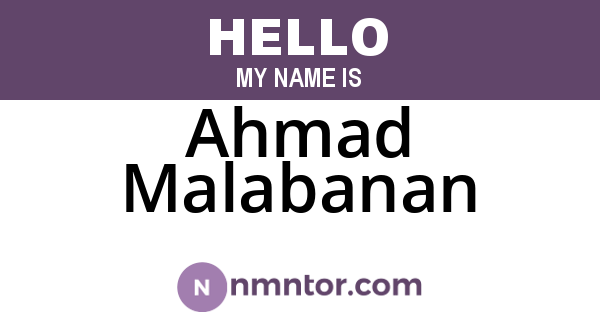 Ahmad Malabanan