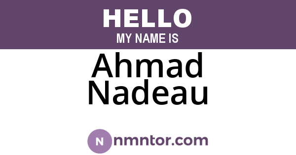 Ahmad Nadeau