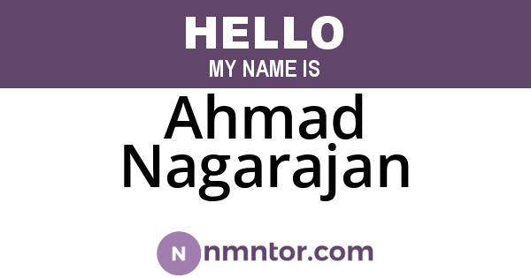 Ahmad Nagarajan