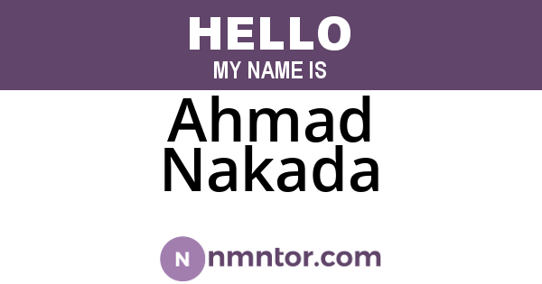 Ahmad Nakada