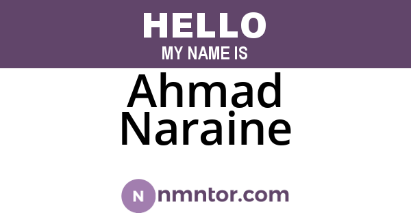 Ahmad Naraine